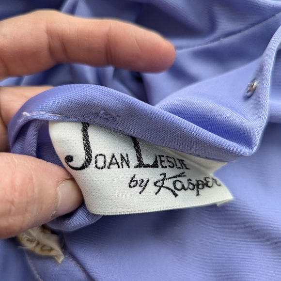 Vintage Joan Leslie Lavender Midi Dress Cap Sleeve Cinched Waist Retro 80s - Picture 8 of 14